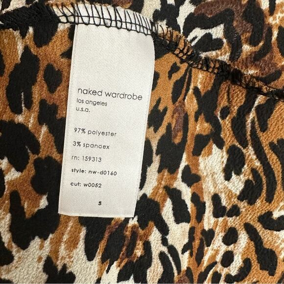 Naked Wardrobe Tiger Print Crisscross Back Slip Cocktail Dress Small Mob Wife - Picture 11 of 12